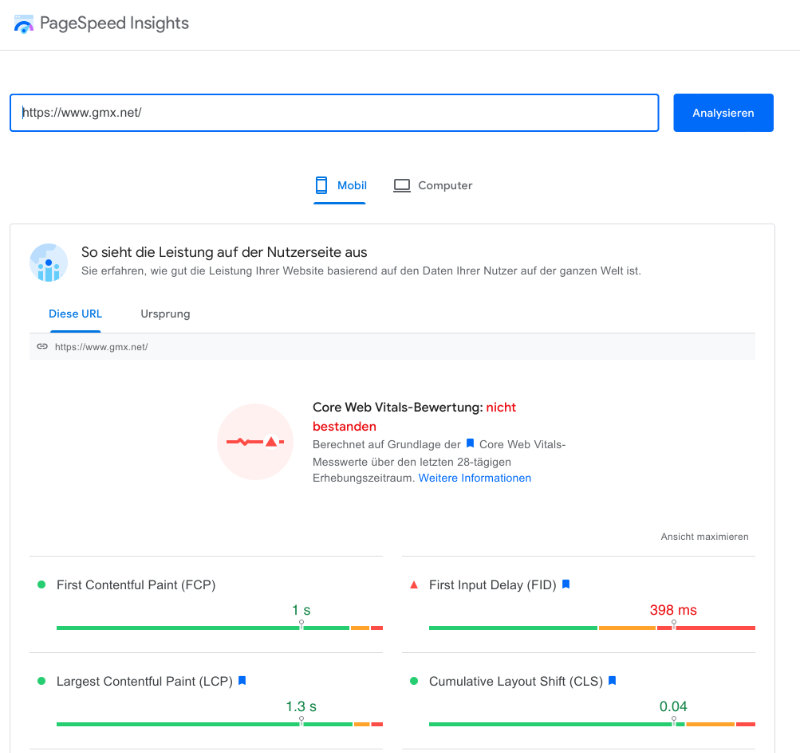 Google Pagespeed Check